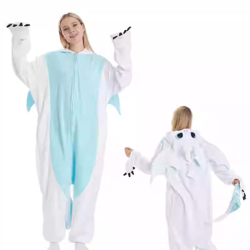 Salamander dragon taming tiger shark lion brown monkey Teletubbies adult cartoon one-piece pajamas Halloween cosp