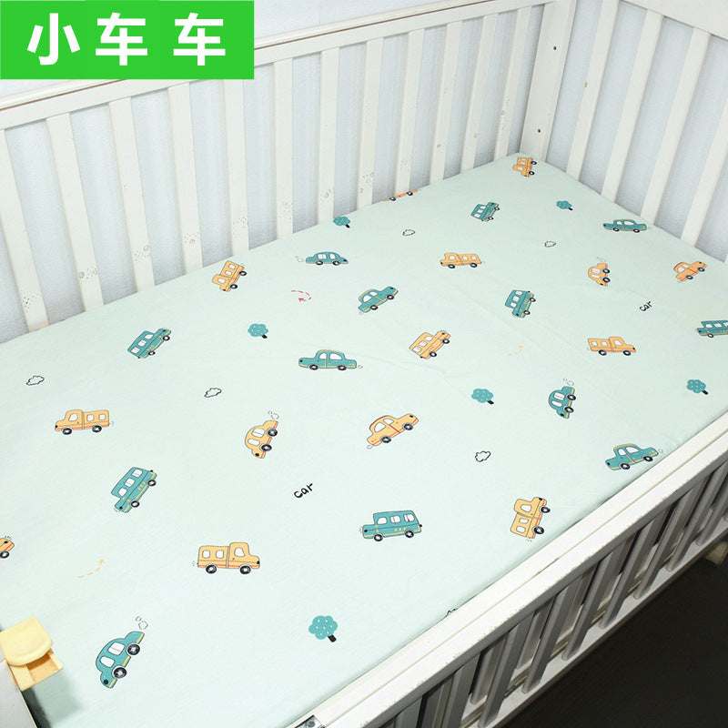 Foreign trade pure cotton crib bed sheet baby maternal and infant products ins children cartoon bed cover wholesale