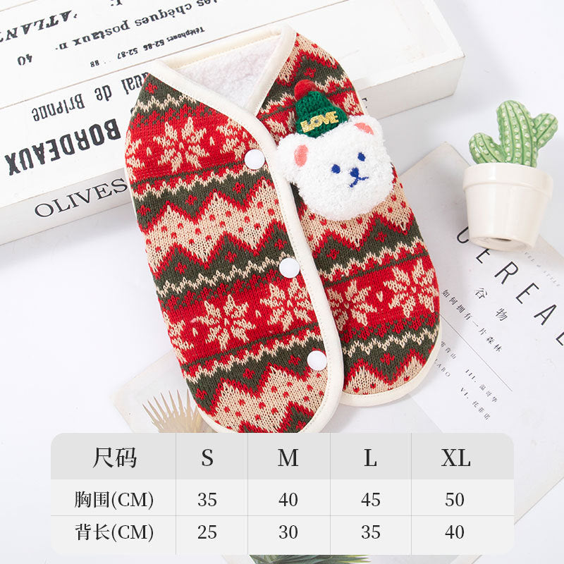 Dog clothes autumn vertical Christmas bear winter vest Teddy warm cat clothes pet clothing
