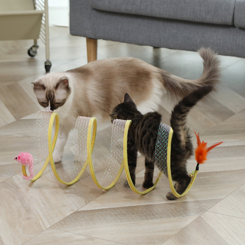 Pet Products Amazon New Type S Cat Tunnel Toy Foldable Channel Self-Hi Cat Toy