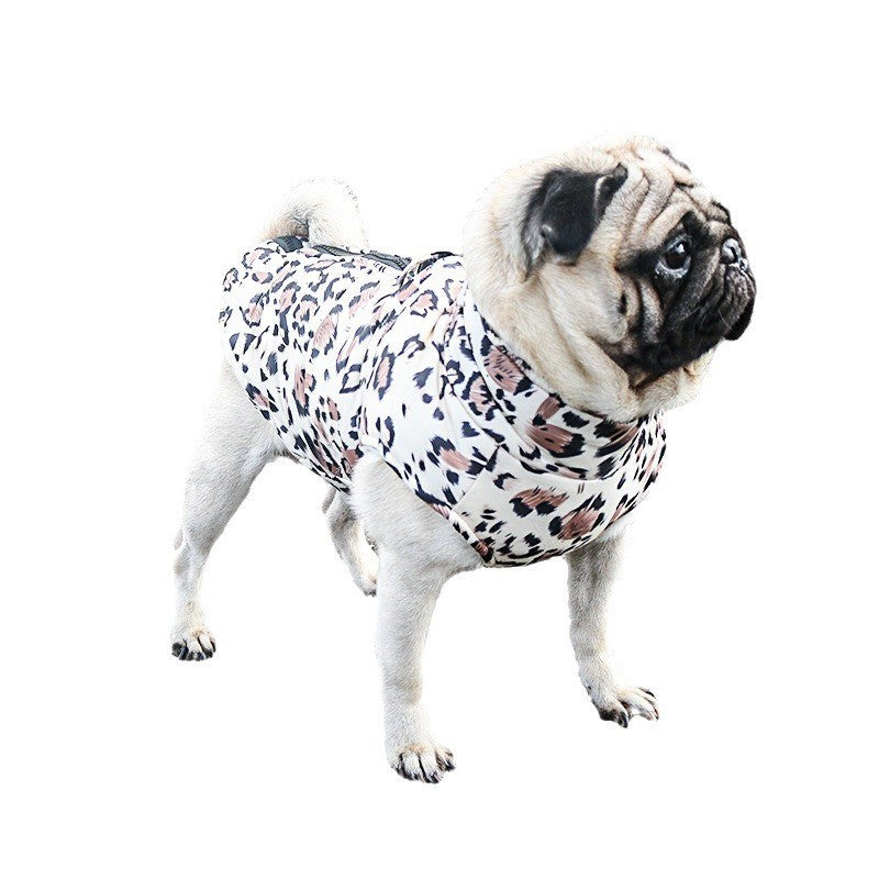 Plush and thickened cold-proof warm pet cotton coat waterproof autumn and winter dog cotton coat ski suit small, medium and large dog clothes