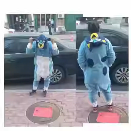 Salamander dragon taming tiger shark lion brown monkey Teletubbies adult cartoon one-piece pajamas Halloween cosp