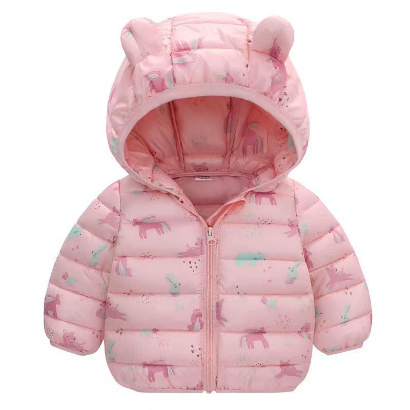 Foreign trade 2025 autumn and winter new cartoon children's down cotton jackets for boys and girls medium and large children's light baby jackets
