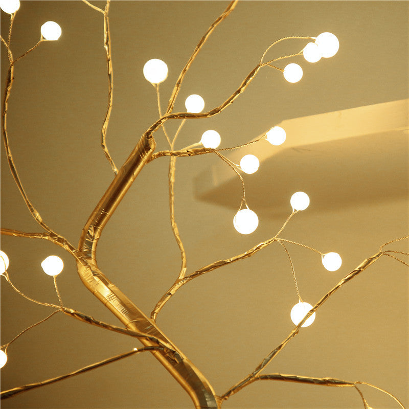 Amazon Creative LED Pearl Tree Light Gypsophila Birthday Gift Bedroom Christmas Decoration and Arrangement Night Light