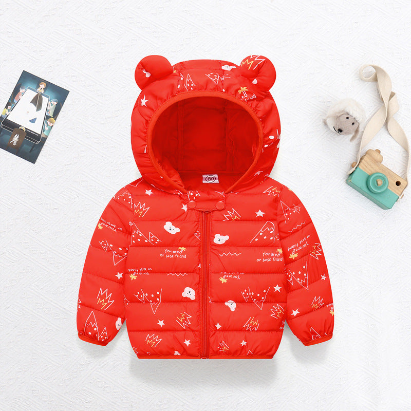 Foreign trade 2025 autumn and winter new cartoon children's down cotton jackets for boys and girls medium and large children's light baby jackets
