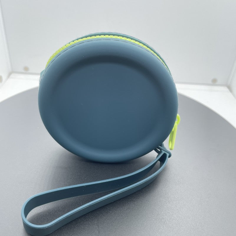Silicone round coin purse earphone bag children's zipper small storage bag pet silicone dog food bag simple gift bag