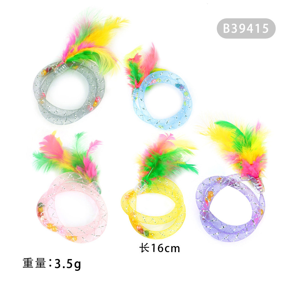 Summary of cat toy combination accessories Plastic bell ball flower drum rainbow ball feather mouse pet cat toy