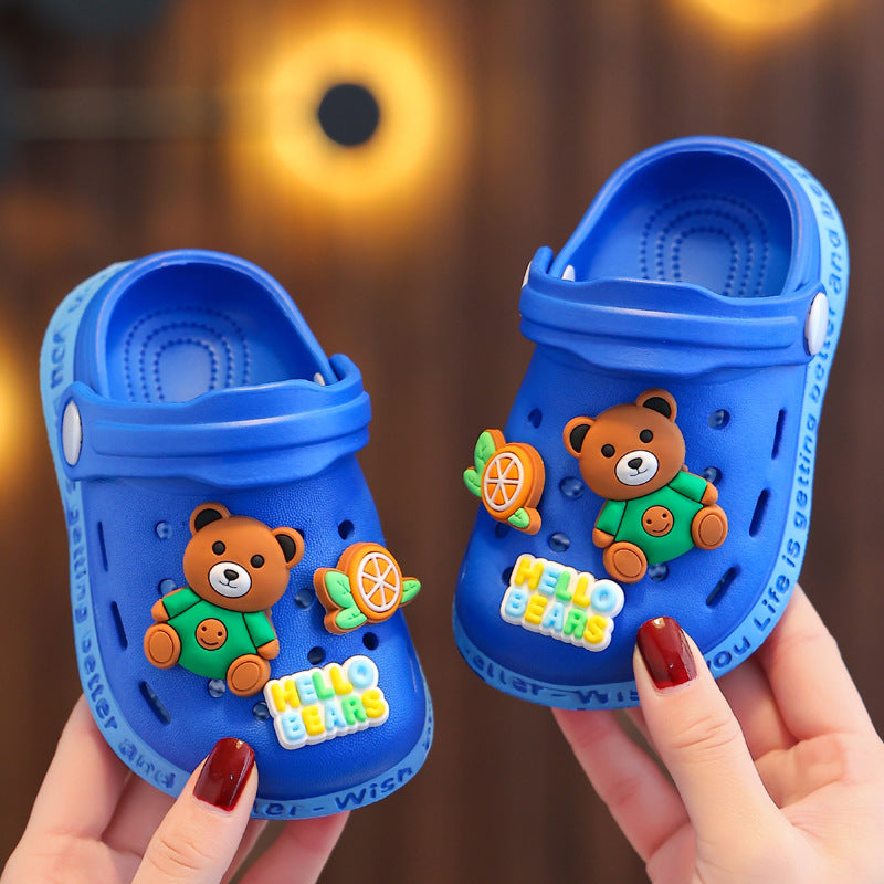 Children's slippers summer girls cute soft bottom non-slip children's sandals and slippers for children infants baby baby hole shoes boys