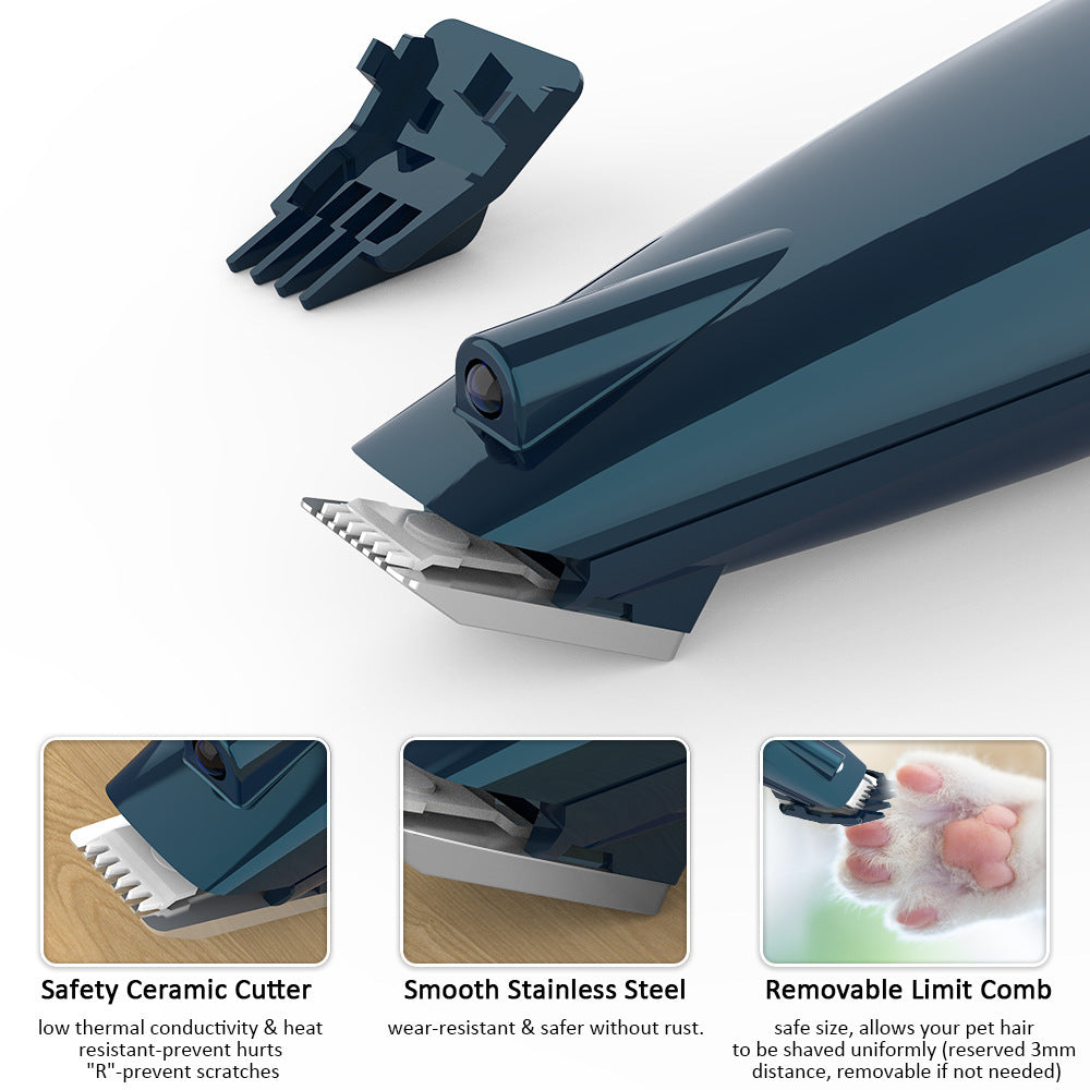 Cross-border pet shaver USB rechargeable cat and dog foot hair trimmer LED luminous foot hair clipper