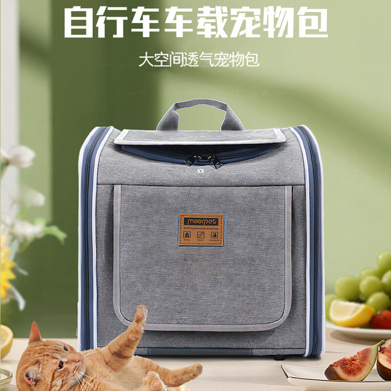 Motorcycle pet bag, bicycle bag, convenient to go out, can be cross-body, can be double-shoulder, easy to fold, cat bag, pet bag
