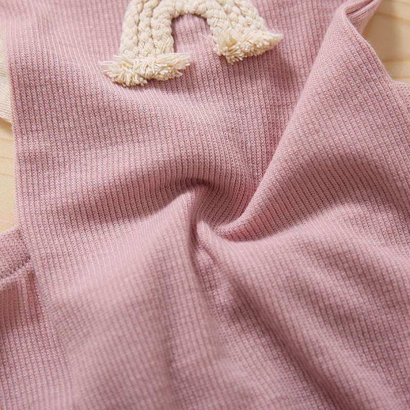 Sleeveless concealed buckle general male and female baby onesies spot cotton non-hooded triangle climbing