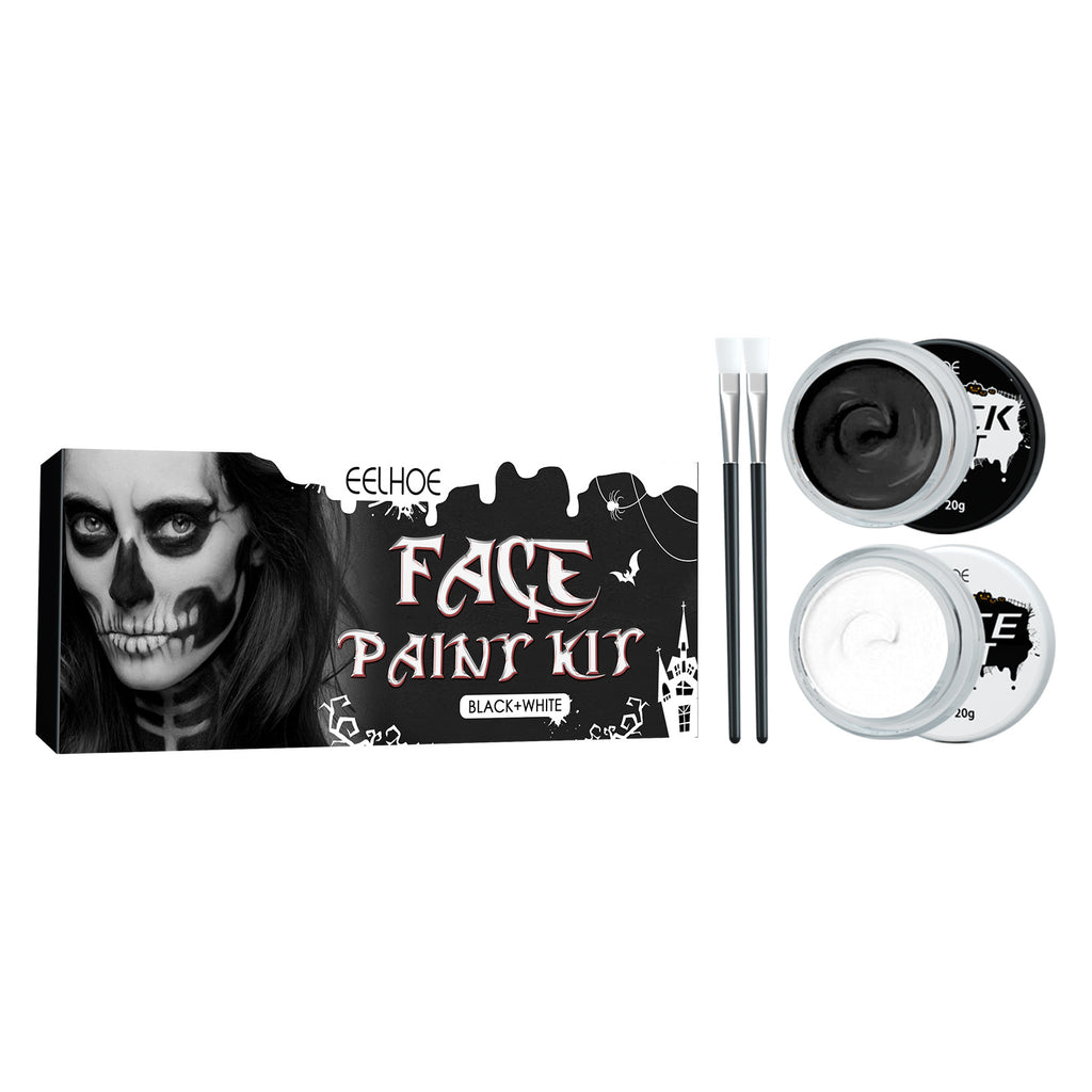 EELHOE Halloween black and white body painting body painting vampire skull face zombie makeup pigment
