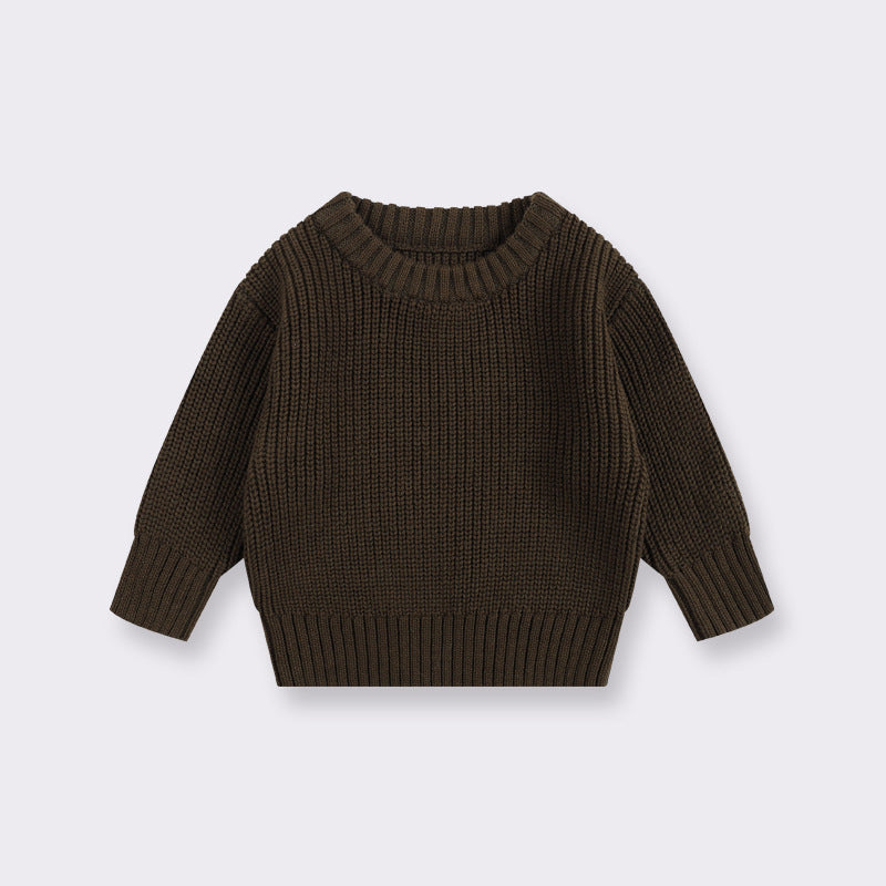 Baby sweater round neck boys pullover girls spring autumn winter baby base knitted sweater children's sweater base shirt