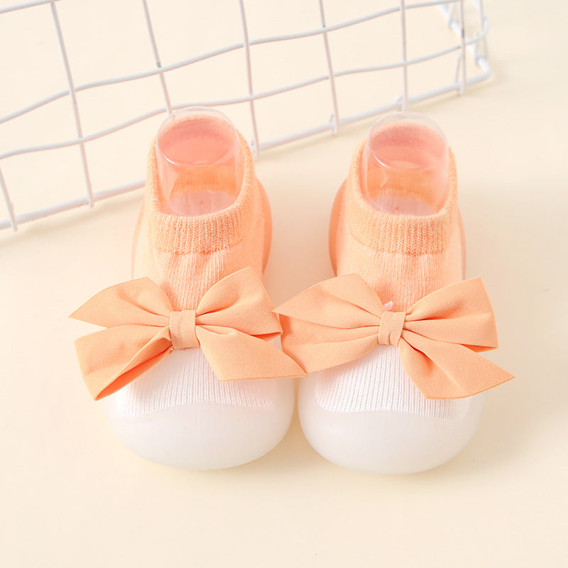 Factory goods ins spring and summer bow children's indoor shoes cute princess style baby socks shoes baby toddler shoes