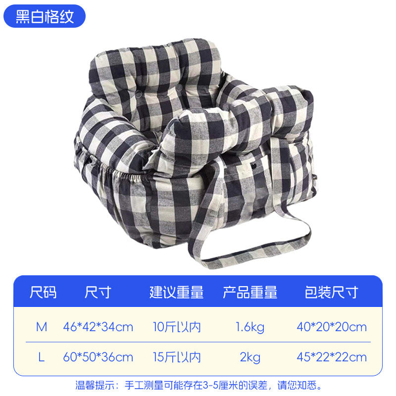 Pet car bed removable and washable portable dog bed portable outdoor pet bag car co-pilot car pet mat