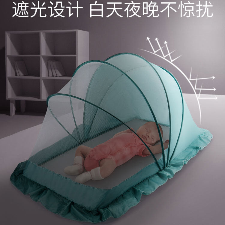 Baby bed mosquito net portable foldable encryption baby mosquito net children's yurt free installation blackout mosquito net