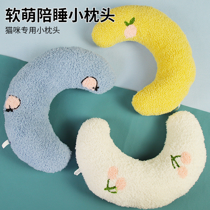 Cat toy pet half-moon pillow cat pillow cervical spine deep sleep U-shaped pillow pet supplies spot wholesale