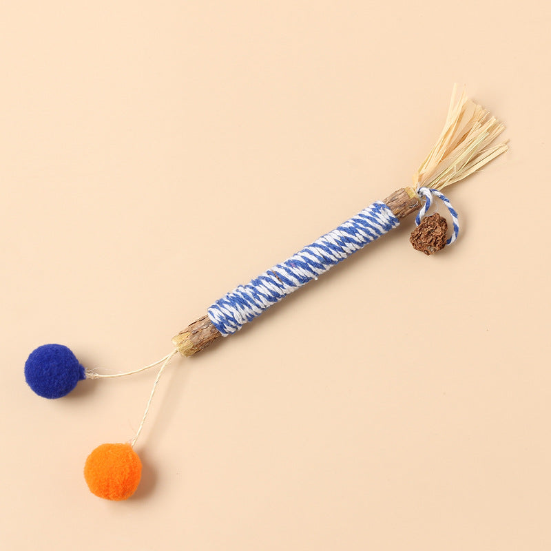 New product molar wood Tianjiao feather cat teaser stick insect gall fruit with bell cat toy self-entertainment pet supplies