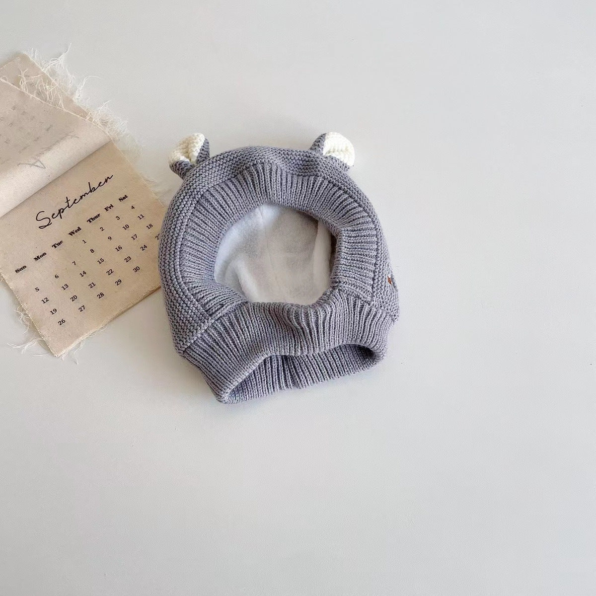 Winter plus velvet thickened children's baby rabbit ears ear protection baby boys and girls knitted hat cute wool hat