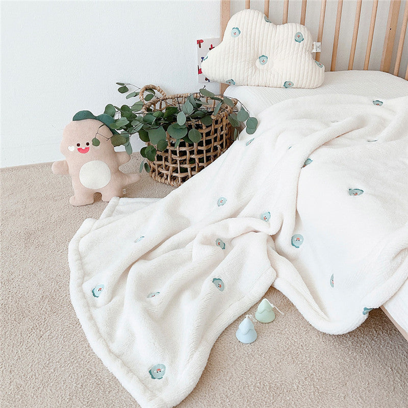 Korean Ins style new baby blanket hug blanket baby going out blanket children embroidery autumn and winter nap blanket