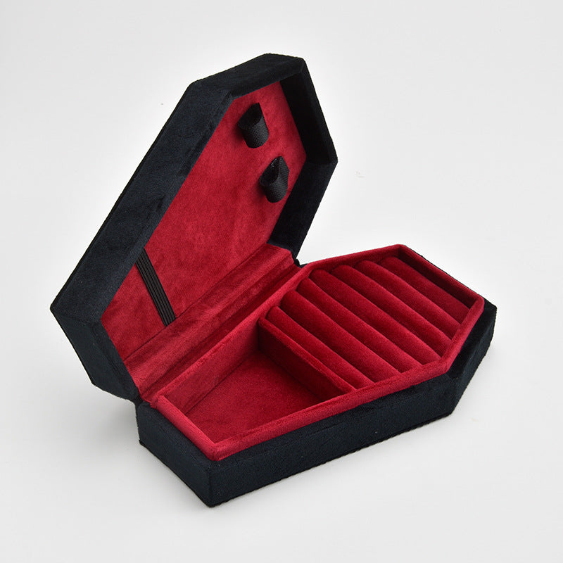 Jewelry Storage Box Halloween Black Velvet Necklace Coffin Velvet Cloth Jewelry Storage Jewelry Box