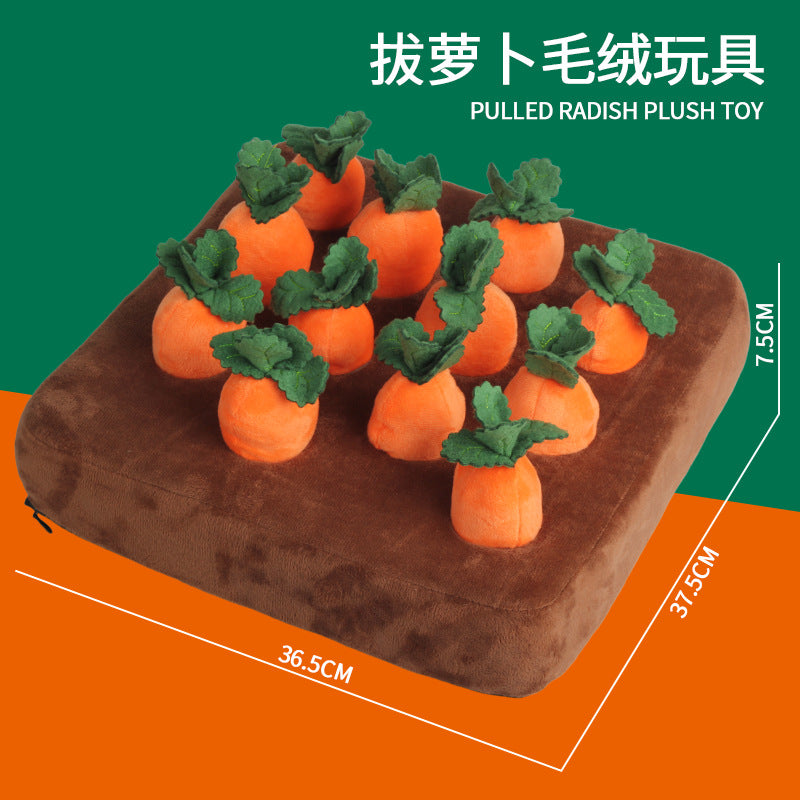 Cross-border popular internet celebrity pet chewing doll creative carrot-pulling plush toy children parent-child interactive vegetable patch