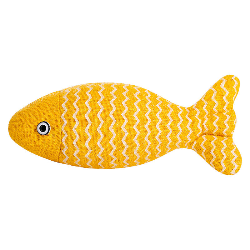 Extra Large Pet Catnip Fish Toy Cat Toy Cat Toy Cat Sackcloth Fish Self-Hi Catnip Doll Cat Toy