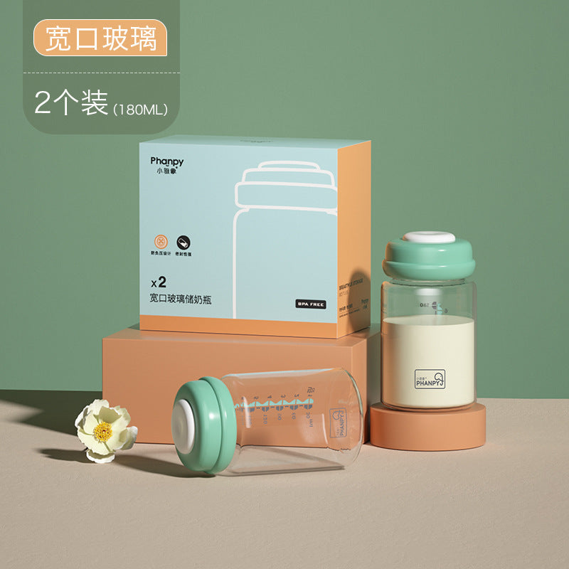 Xiaoyaxiang breast milk preservation bottle glass milk storage bottle wide diameter standard diameter baby milk storage bottle breast milk storage cup