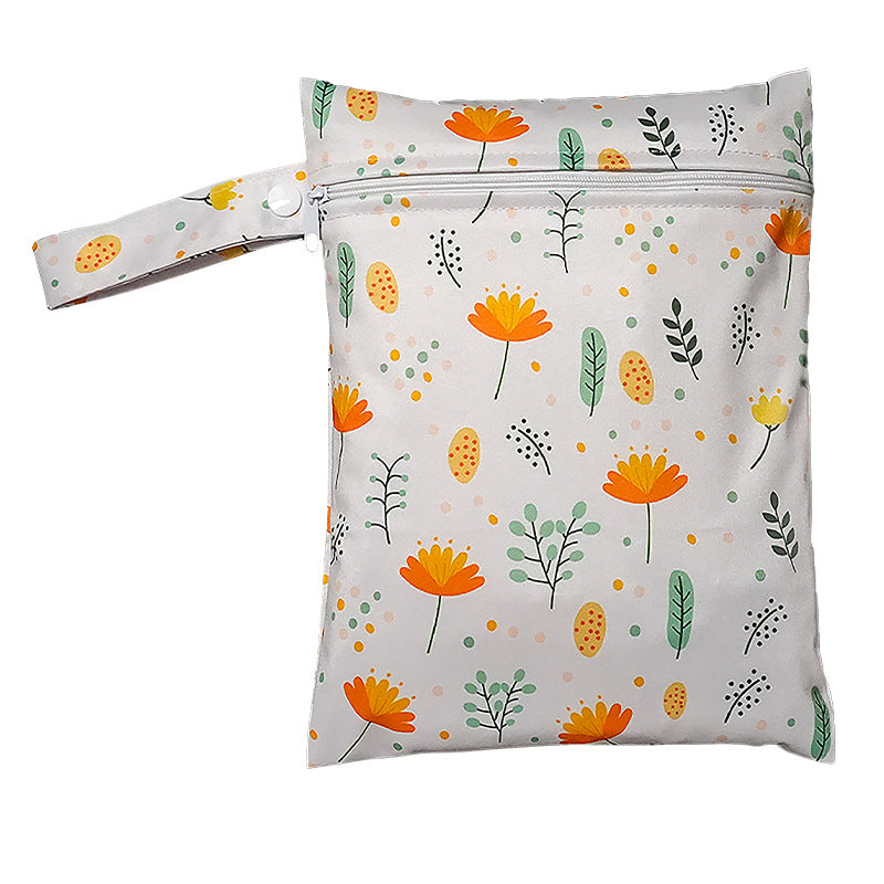 Cross-border printed storage bag for going out baby diaper storage bag ins style stroller hanging bag large capacity wetbag