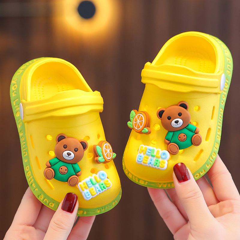 Children's slippers summer girls cute soft bottom non-slip children's sandals and slippers for children infants baby baby hole shoes boys