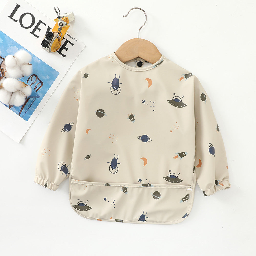 Danish children's waterproof anti-clothing bib baby eating bib super soft waterproof baby rice pocket anti-dirty feeding