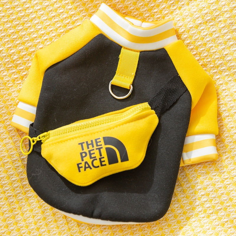 Autumn and winter dog clothes cartoon bear shoulder bag sweatshirt Teddy bear panda universal thin pet clothing