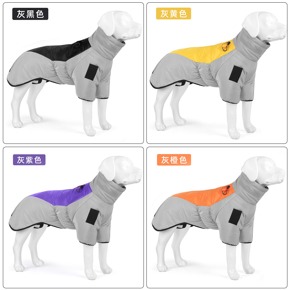 Autumn and winter new big dog clothes reflective warm dog down jacket winter dog pet clothes plus cotton waterproof wholesale