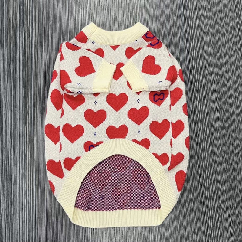 Autumn and winter trendy new knitted pet sweaters cross-border hot-selling cats and dogs warm and comfortable clothes Teddy clothing