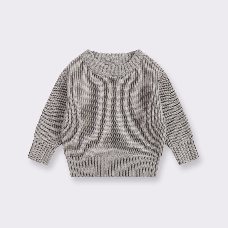 Baby sweater round neck boys pullover girls spring autumn winter baby base knitted sweater children's sweater base shirt