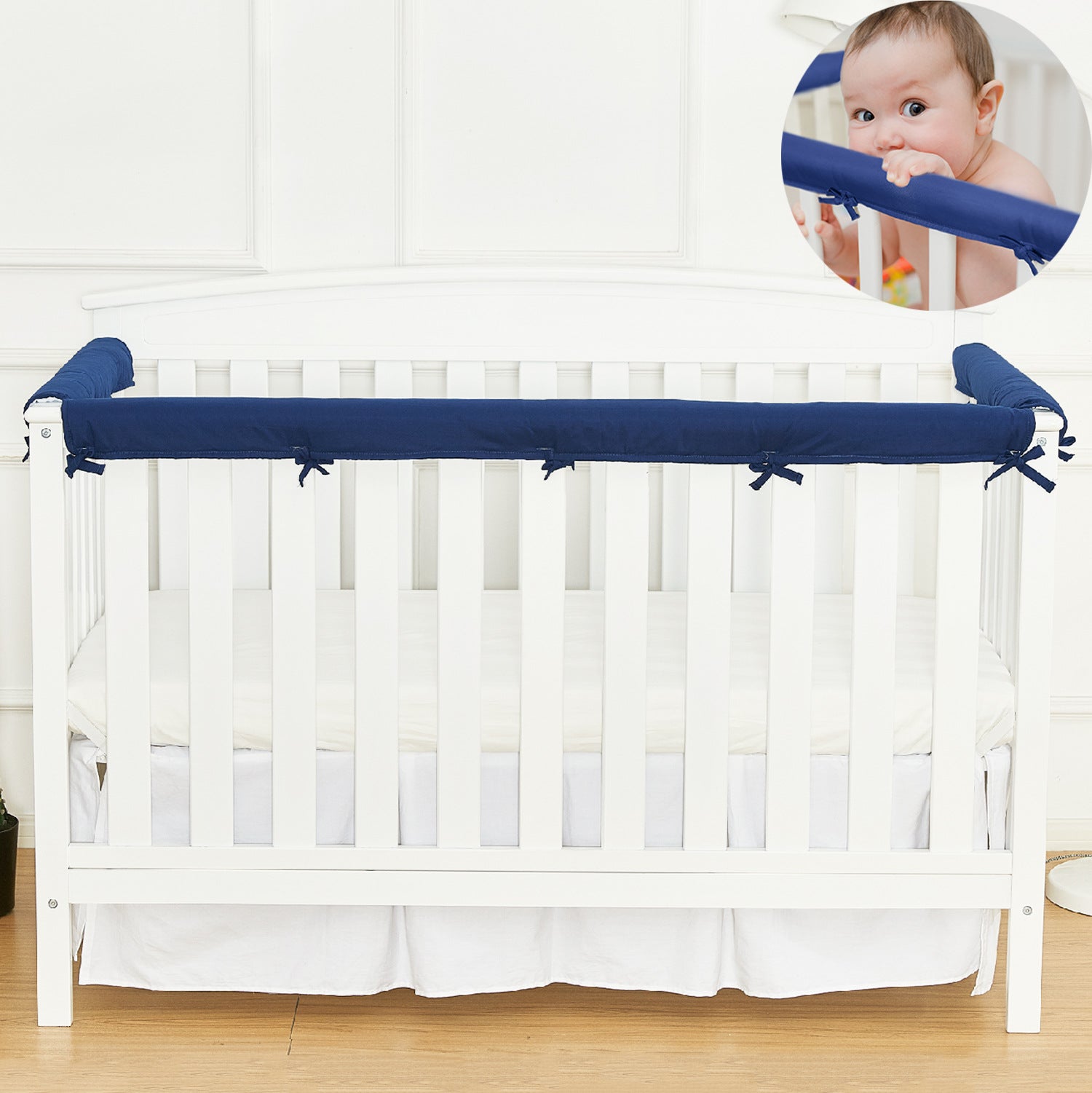 Cross-border baby crib anti-collision protection edge strip solid color baby crib baby anti-collision soft bag foreign trade home textile spot