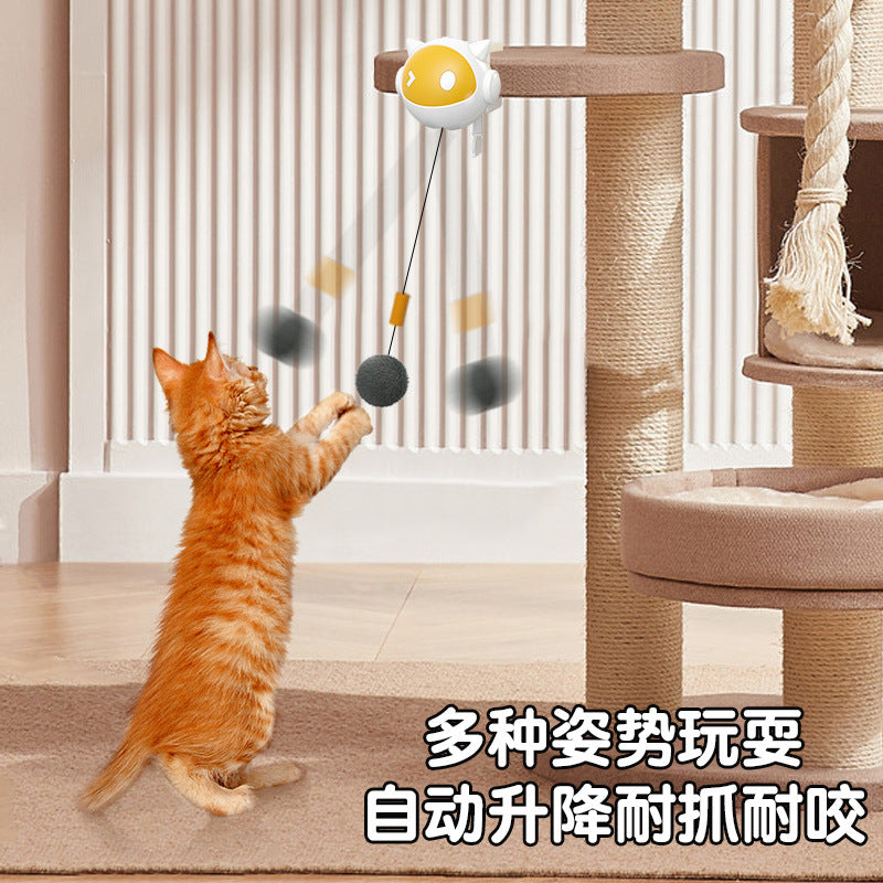 Automatic cat teaser, intelligent telescopic and bite-resistant cat teaser, lazy hanging cat teaser, self-entertainment pet toy