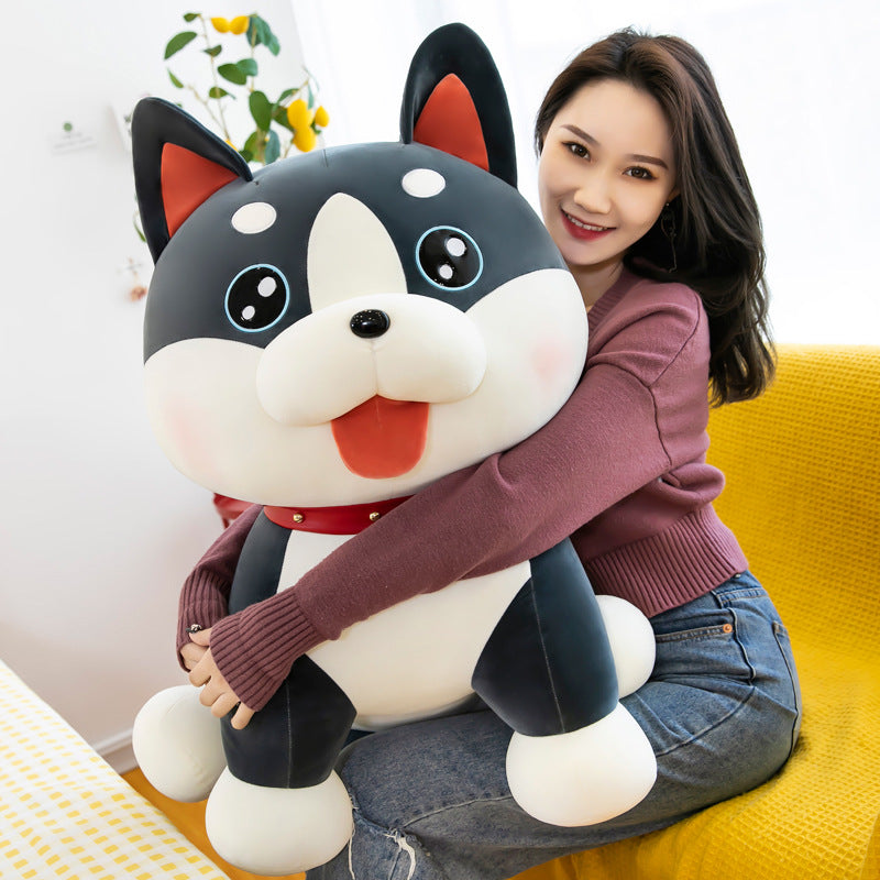 Cartoon cute pet husky doll plush toy girl bed accompany sleeping pillow doll birthday gift doll