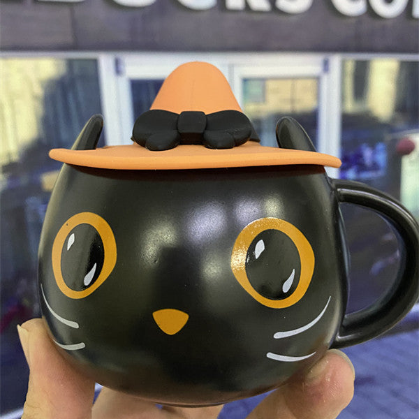 Personalized Cute Limited Edition Mysterious Black Cat Cup Halloween Coffee Mug Tea Cup Gifts For Family Couples And Friends Mug