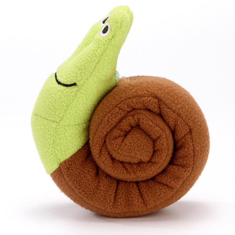 Cross-border pet toy plush snail molars resistant to bite sound puzzle foraging training dog mat sniffing mat