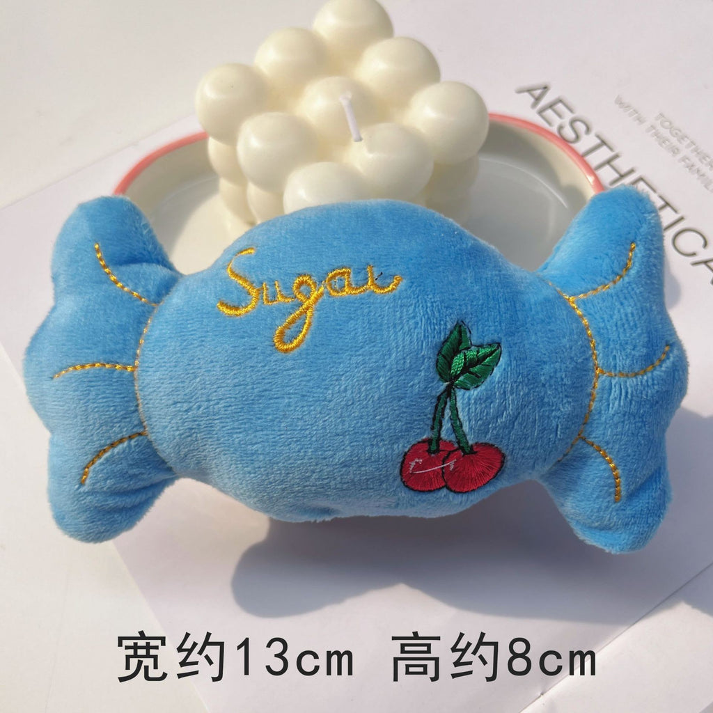 Plush Dog French Bulldog Bite-resistant Ball Rope Sounding Toy Fruit Cartoon Animal Cat Kitten Pet Supplies