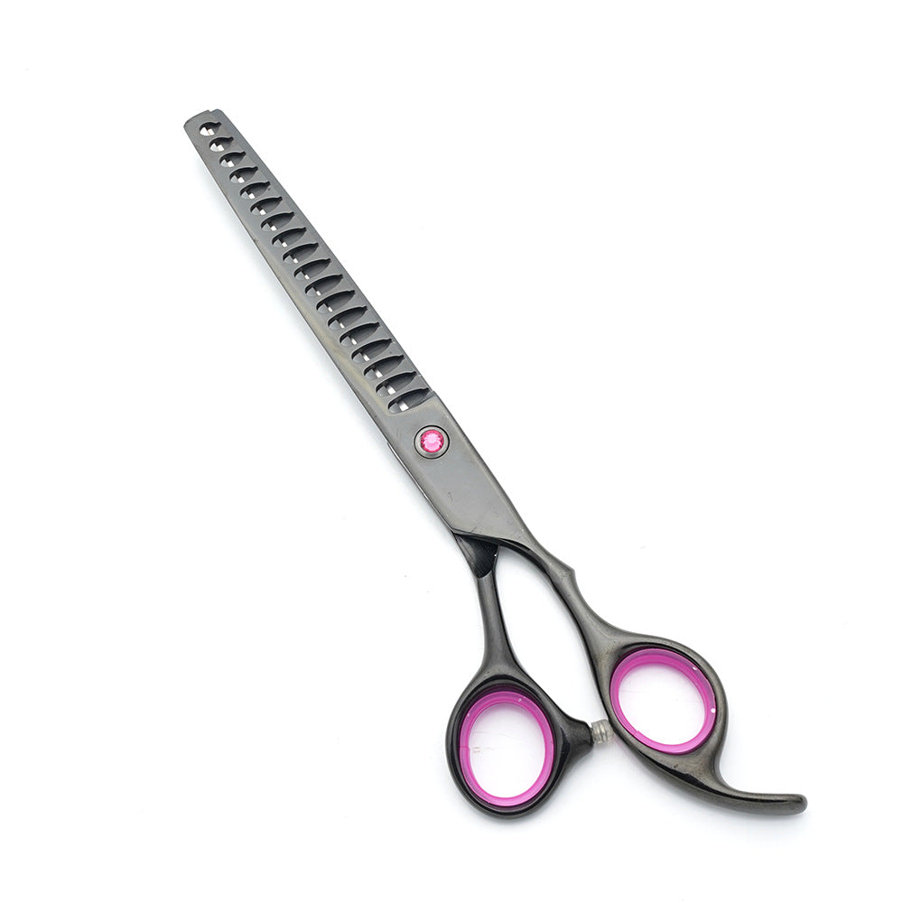 Factory direct sale pet scissors dog grooming hair trimming curved scissors teddy thinning teeth scissors pet grooming scissors set