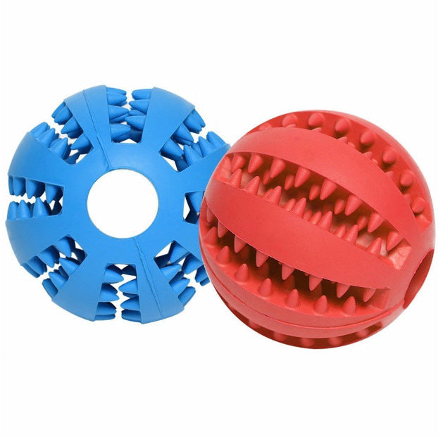 Pet chew-resistant teething toy ball rubber elastic ball Border Collie toy to amuse dogs interactive self-entertainment and relieve boredom leaking food ball