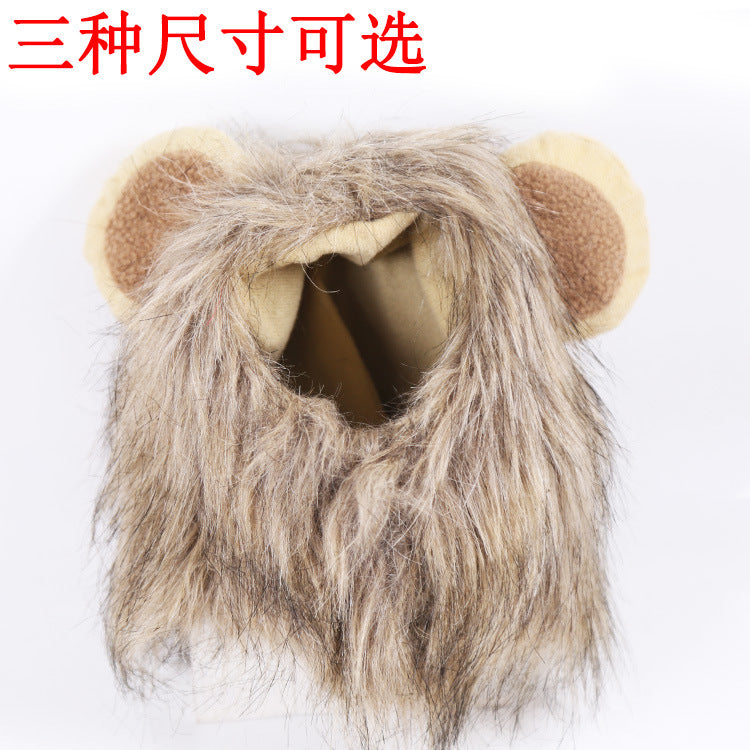 Halloween lion transformed ghost festival pet dog cat hat adjustable dog supplies cat clothes autumn and winter clothing