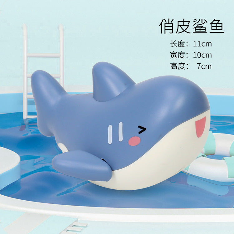 Douyin hot selling children's bathroom water swimming little penguin crab chain cool swim baby bath water toys