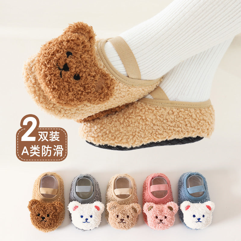 Floor Socks Baby Infant Shoes Autumn and Winter Children Boys Plus Velvet Thick Non-slip Soft Sole Toddler Home Cotton Newborn