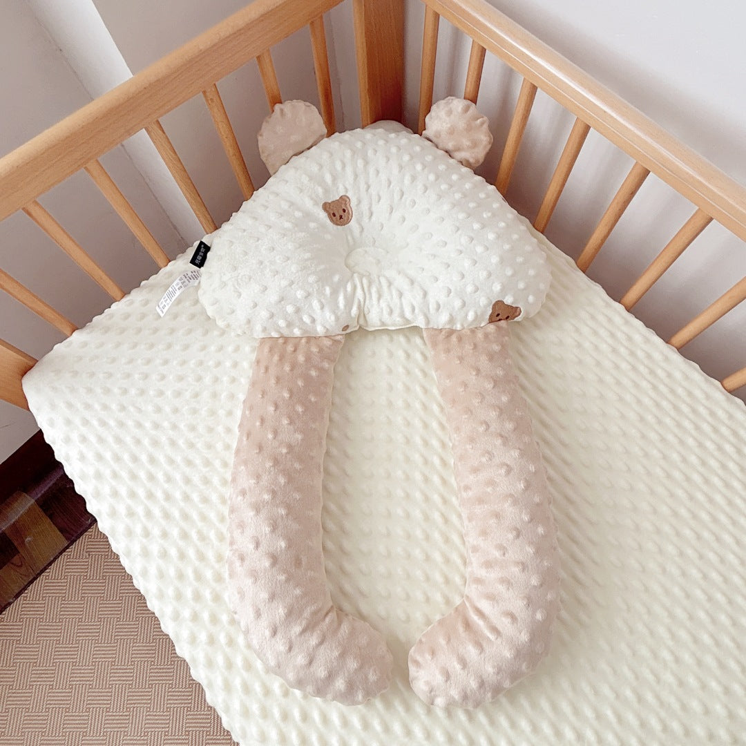 ins baby comfort pillow bean velvet U-shaped pillow anti-head tilt shaping pillow anti-startle baby sleeping pillow