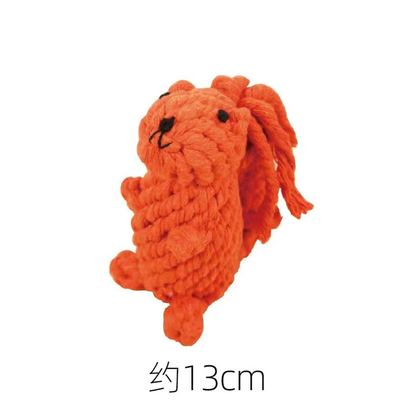 Pet Toy Dog Knot Toy Animal Shape Teeth Gnawing Rope Pomeranian Interactive Pull Tug of War Dog Toy