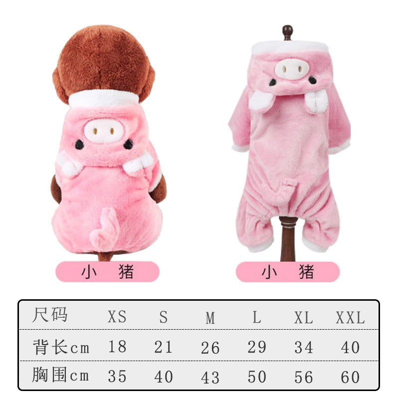Pet Dog Clothes Autumn and Winter Warm Transformation Clothes Teddy French Doll Corgi Cat Puppy Dinosaur Funny Clothes Wholesale