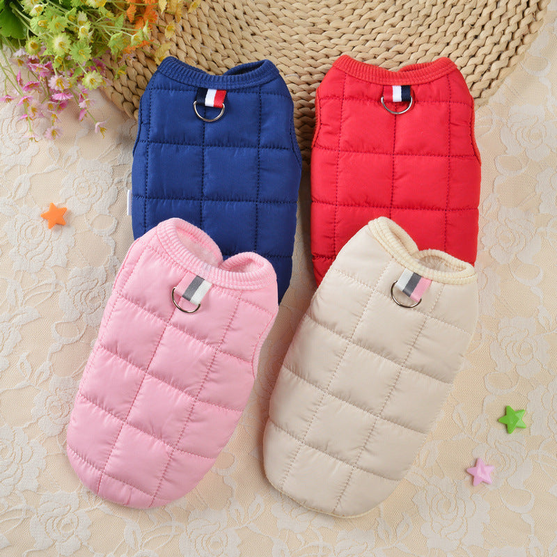 Cross-border Korean simple pet clothes dog cat clothing cotton Teddy small dog Maltese autumn and winter